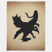 Couverture Polaire Fond rustique Dragon noir (Devant)