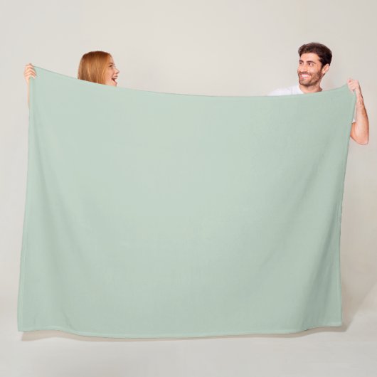 Couverture Polaire Fond vert sauge apaisant simple (En situation)