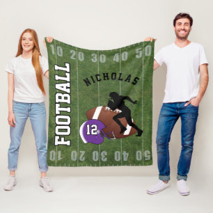 Couverture Polaire Football américain - casque pourpre