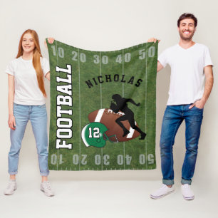 Couverture Polaire Football américain - casque vert-foncé