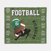 Couverture Polaire Football américain - casque vert-foncé (Devant (Horizontal))