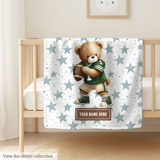 Couverture Polaire Football américain tendance Teddy Bear Personnalis