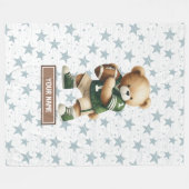Couverture Polaire Football américain tendance Teddy Bear Personnalis (Devant (Horizontal))