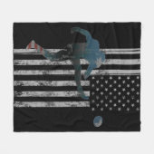 Couverture Polaire Football American Flag USA Team Cadeau Kicker (Devant (Horizontal))