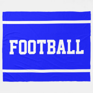 Couverture Polaire FOOTBALL Amusant Bleu Clair Sportif Blanc Rayures