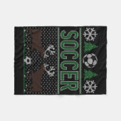 Couverture Polaire Football avec un pull de Noël laid (Devant (Horizontal))