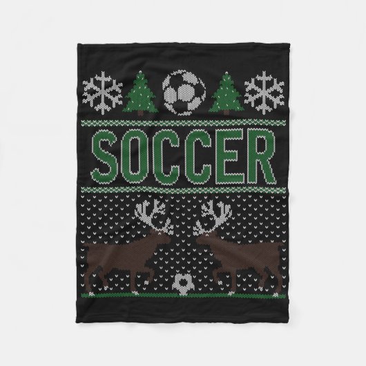 Couverture Polaire Football avec un pull de Noël laid (Devant)