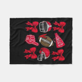 Couverture Polaire Football Coquette Bow Cheval Maman Rouge (Devant (Horizontal))