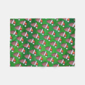 Couverture Polaire Football de Santa Hat sur Vert (Devant (Horizontal))