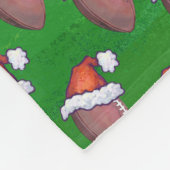 Couverture Polaire Football de Santa Hat sur Vert (Coin)
