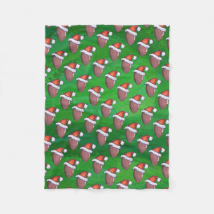 Couverture Polaire Football de Santa Hat sur Vert