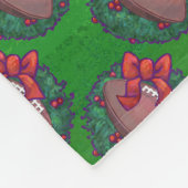 Couverture Polaire Football en couronne de Noël sur vert (Coin)