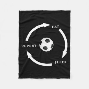 Couverture Polaire Football Football Manger Dormir Répéter Citation d
