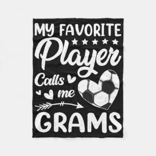 Couverture Polaire Football Mon Joueur Favori M'appelle Mamie _1