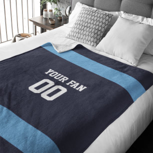 Couverture Polaire Football Navy, Bleu & Blanc Personnalisé
