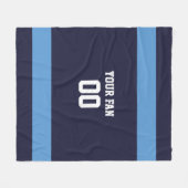 Couverture Polaire Football Navy, Bleu & Blanc Personnalisé (Devant (Horizontal))