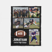 Couverture Polaire Football personnalisé 5 Photo Collage Nom # Équipe (Devant)