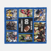 Couverture Polaire Football photo collage Bleu (Devant (Horizontal))