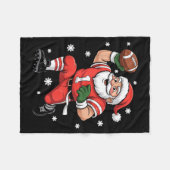 Couverture Polaire Football Santa Claus Lineman Christmas Quarterback (Devant (Horizontal))