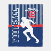 Couverture Polaire Football 🏈 Sport en bleu foncé et rouge (Devant)