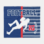 Couverture Polaire Football 🏈 Sport en bleu foncé et rouge (Devant (Horizontal))