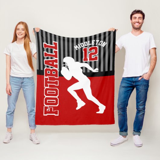 Couverture Polaire Football 🏈 Sport - Rouge foncé (En situation)