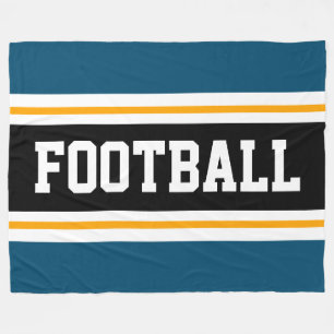 Couverture Polaire FOOTBALL Sportif Océan Bleu Bleu Bleu Blanc Stripe