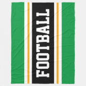 Couverture Polaire FOOTBALL Sportif Vert clair noir blanc rayures (Devant)