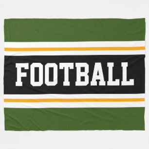 Couverture Polaire FOOTBALL Sporty Gras Vert Noir Blanc Gris