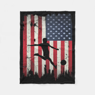 Couverture Polaire Football Usa Drapeau Américain 4 Juillet Patriotiq