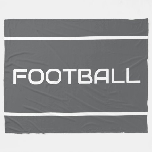 Couverture Polaire FOOTBALL White Text Stripes On Professional Gray (Devant (Horizontal))