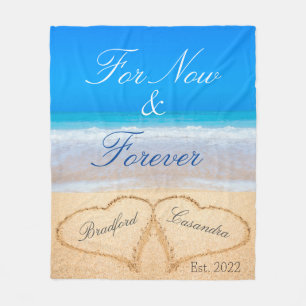 Couverture Polaire For Now  Forever   Hearts in Sand Beach