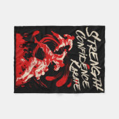 Couverture Polaire Force Confiance Karaté Esprit de Combat Martial (Devant (Horizontal))