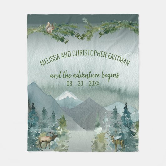 Couverture Polaire Forest Wonder Rustic Pine Mariage Blanche polaire (Devant)