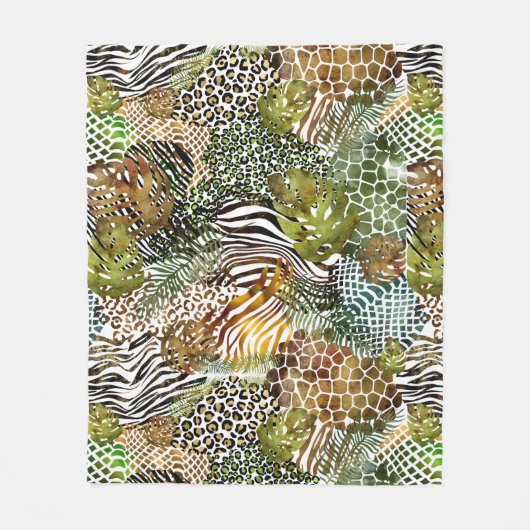 Couverture Polaire Forêt abstraite colorée (Devant)