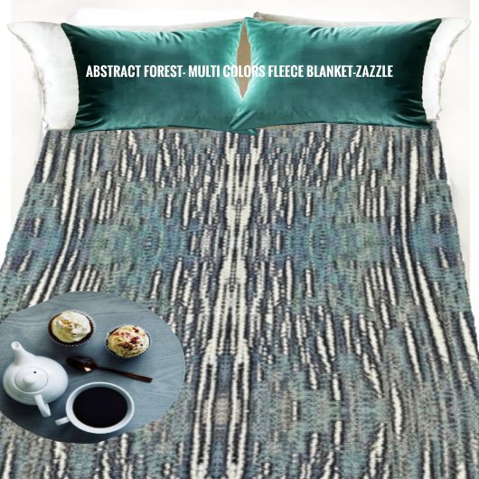 Couverture Polaire Forêt Abstraite - multicolores