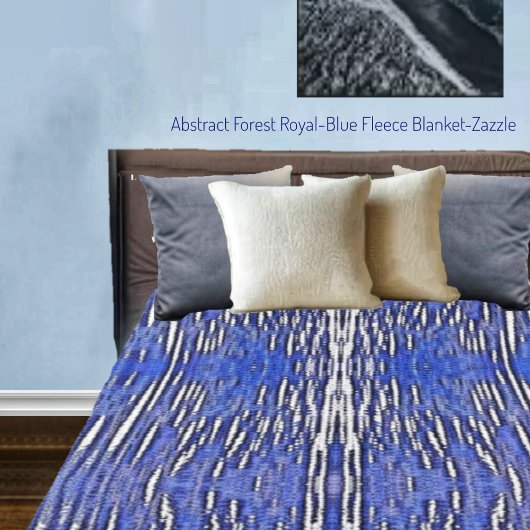 Couverture Polaire Forêt Abstraite Royal-Blue