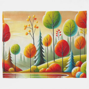 Couverture Polaire Forêt automnale du Minnesota et lac