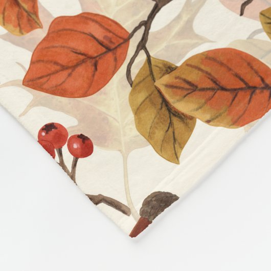 Couverture Polaire Forêt automnale sur blanc (Coin)