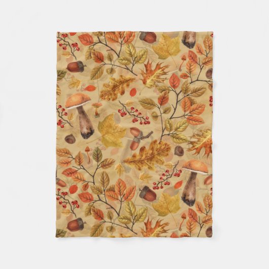 Couverture Polaire Forêt automnale sur ocre (Devant)