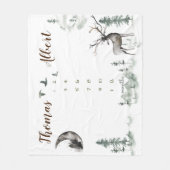 Couverture Polaire Forêt boisée Twin Milestone aquarelle (Devant)