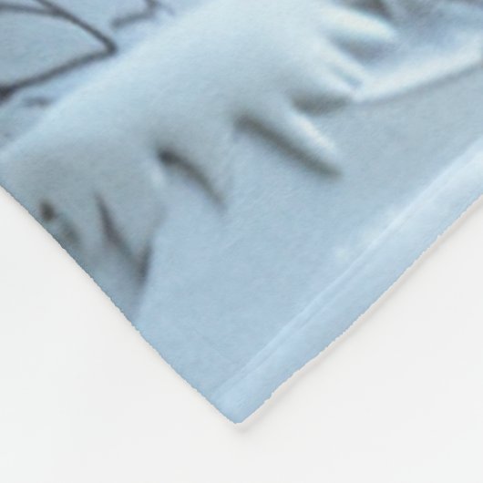 Couverture Polaire Forêt de Birch Blanc Sunset d'hiver (Coin)