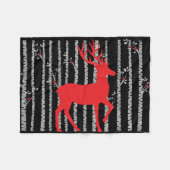 Couverture Polaire Forêt de Birch Noir et Blanc Blanche (Devant (Horizontal))