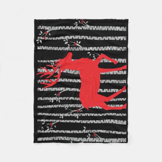 Couverture Polaire Forêt de Birch Noir et Blanc Blanche (Devant)