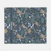 Couverture Polaire Forêt de dinosaures rustique Préhistorique Personn (Devant (Horizontal))