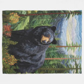 Couverture Polaire Forêt de l'ours noir errant (Devant (Horizontal))