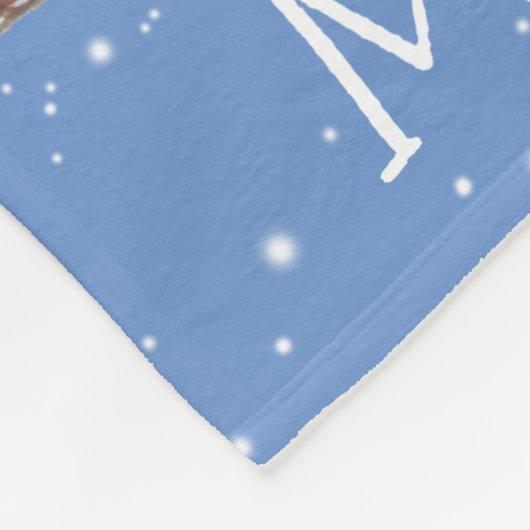 Couverture Polaire Forêt de Noël Bleue d'hiver (Coin)