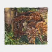 Couverture Polaire Forêt de Triceratops (Devant (Horizontal))