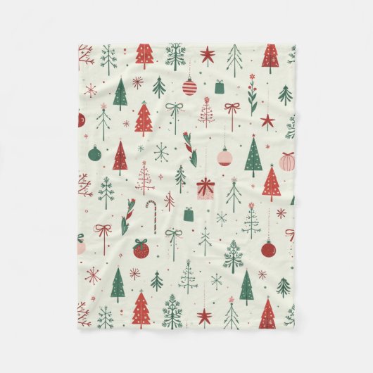 Couverture Polaire Forêt de vacances scandinave (Devant)
