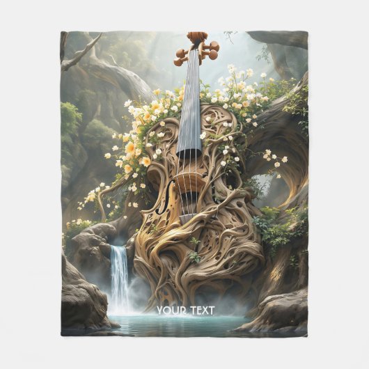 Couverture Polaire Forêt de violon géant Imaginaire mignon (Devant)